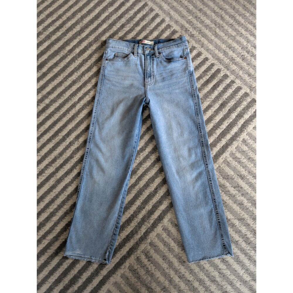 Signature Levi Strauss Heritage High Rise Straight Jeans Women’s 6 W27 Raw Hem